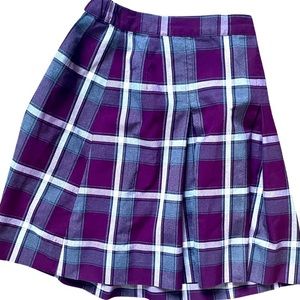 Vintage plaid pleated schoolgirl skirt